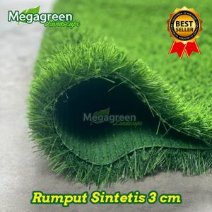 Rumput sintetis taman 3 cm ukuran 25x100 cm / rumput sintetis dekorasi