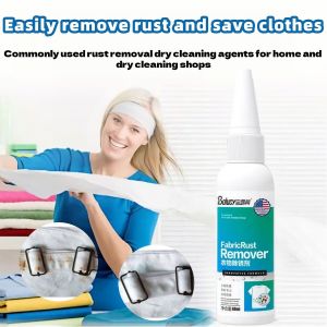 80 ML Fabric Rust Stain Remover Clothes Cleaner Drop Clothing Cleansing Rust Remover For Clothes Easy-Rinse Clothes Stain Remover Fabric Stain Remover Power Clean Rust Stain Remover Instant Rust Stain Remover