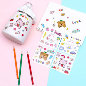 Cute Cartoon Water Bottle Sticker Waterproof Thermos Cup Sticker Hand Account Sticker Stationary School Supplies