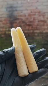 once pipa cangklong tulang sapi asli ukir motif kembang 12 cm