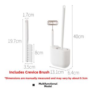 Wall-Mounted Toilet Brush Set No Dead Angles Cleaning No Punching Bathroom Cleaning Tools Wall Hanging Toilet Scrubber Set