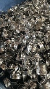 【High quality】100PCS Stainless Steel Hose Clamp Adjustable 8to 25mm Assortment Kit Worm Gear Metal Fuel Line Clamp For Plumbing Automotive