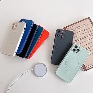 For Magsafe Magnetic Wireless Charge Phone Case for iPhone 18 Pro Max 17 15 16 14 Plus 13 12 11 Soft Liquid Silicone Strap Cover