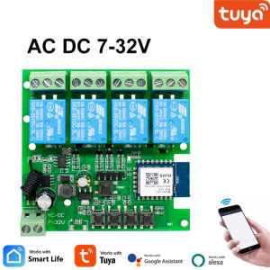 4CH WiFi Relay Switch Module 12V 24V 220V 4 Channel RF Receiver Module Smart APP Remote Control Support Tuya Alexa Google Home