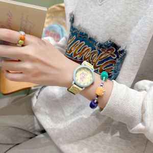 Dopamine Style Womens Watch Student Fashion Party High Value New Model 2025 Silicone Strap Quartz Movement round Face Alloy Case