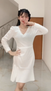 summer white mini fairy dress for woman formal fitted smocked cute trendy office dress with long