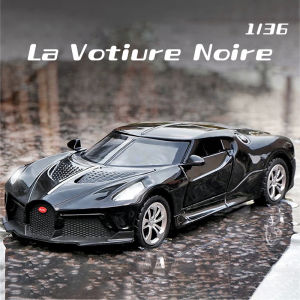 1:36 Scale Bugatti La Votiure Noire Alloy Car Model Diecast Car Sound Light Car Lovers Collection Kids Birthday Gift Metal Boys Toys