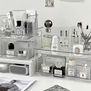 ชั้นวางของ กล่องใส ชั้นวางอะคริลิค วางซ้อนกันได้ หลายขนาด กล่องเก็บของตั้งโต๊ะ แข็งแรง ATTCH