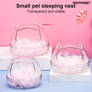 Kotak Toilet Hamster Peliharaan Model Transparan Rumah Tidur Tempat Makan Hamster Sugar Glider