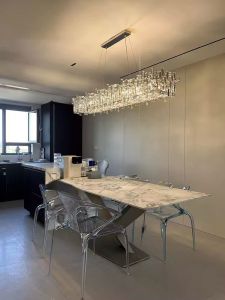 Luxury Crystal Dining Pendant Light Long Strip