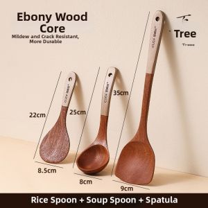 KONGBAIJIAN | Non-stick Heat-resistant Wooden Cooking Spatula