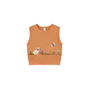 toz mama | Multi-layer Tulle Skirt With Cat Embroidery