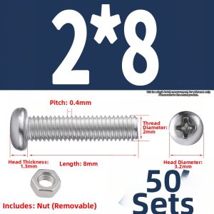 BAIRUITE | 304 Stainless Steel Cross Pan Head Screw Nut Set