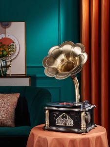 Desktop gramophone retro vinyl record player living room European American style antique Bluetooth sound player record player