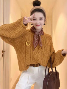 YUEZHONGWEI | Orange Chunky Knit Sweater