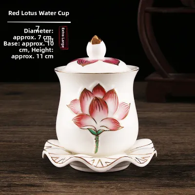 Buddha Water Offering Cup Lotus Great Compassion Mantra