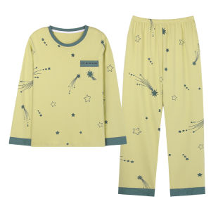 miiow | Sweet Cute Cat Person Womens Sleepwear Long Sleeve Hooded Two-Piece Set Autumn Winter Home Clothes Youth Comfortable Breathable