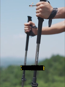 Gậy leo núi rút gọn hợp kim nhôm chính hãng Aonijie E4215 bền nhẹ chắc chắn cho leo núi hiking trekking