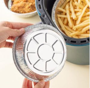 Baking Paper 50Pcs Air Fryer Disposable Baking Aluminum Foil Tin Tray Non-Stick Air Fryer Paper Tray Kitchen Accessories 烘焙纸 锡纸盘