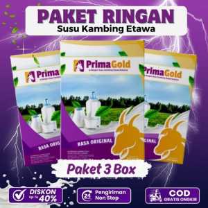 Paket Ringan Susu Kambing Etawa Prima Gold Original 3 Box - Kesehatan Suplemen Makanan