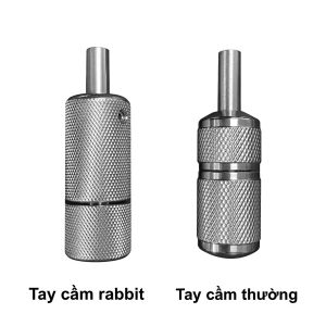 Tay cầm máy xăm Rabbit size 22mm - nhẹ và dài rất phù hợp để đánh bóng tô màu. Tặng kèm lục lăng