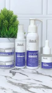 Paket 5in1 | BPOM | Krim Malam + Siang + Toner + Serum + Facial Wash 100ml | DNA Salmon | Niacinamide | Centella | Alpha Arbuthin | SPF UV Protection | Ceramide | Whitening | Brightening | Skin Care | Skin-K