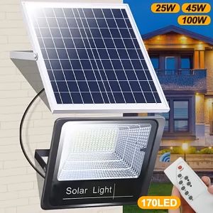 50/100/150/250 W Lampu LED Surya Ms-96100A Lampu Dinding Panel Surya Tahan Air Remote Control