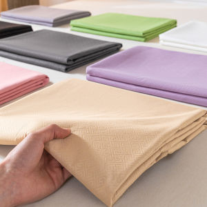 Queen Size Bed Flat Sheet,Embossed Soft Solid Color Top Sheets Double Bed Linen without Pillowcase for Home Bedding Decoration