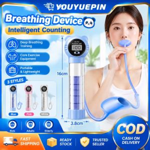 YOUYUEPIN Breathing Dumbbell Smart Counter Blue Panda Lung Trainer Portable Fitness Exercise Equipment With Case