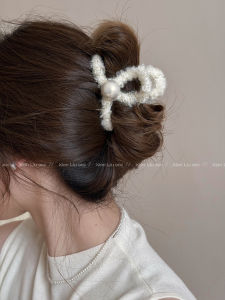 Elegant Gold Thread Pearl Hair Clip Womens New 2025 Shark Tail Hair Clip Back of Head Fashionable Hair Accessories