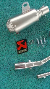 Honda wave 110 stainless elbow on Akrapovic round with Db reducer