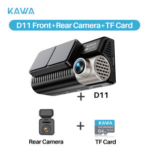 KAWA D11 Front and Rear Dash Cam 4K WiFi Car DVR GPS Video Recorder AI-ISP Color Night Vision Sony Starvis AUTO Dual Dashcam