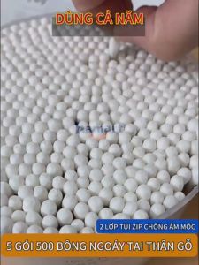 Túi 500 Tăm Bông Thân Gỗ Tre Ngoáy Tai Người Lớn 2 Đầu Vệ Sinh Tai Đa Năng An Toàn Tiện Lợi