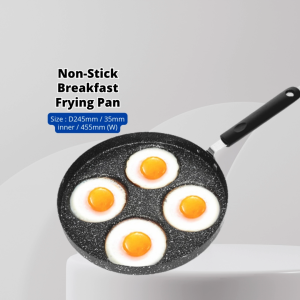 YU Online - Kuali Bulat 4 Ruang Masak Telur Panket Tak Melekat / Non stick pan 4 hole Grid Fried Egg / Pancake Maker