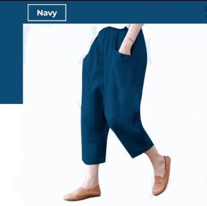 RGS - Uniqllo pants celana jumbo oversize wanita 7/9 bahan cotton twill size XL XXL dan XXXL fit jumbo 90 kg