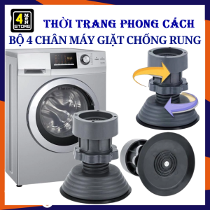 Bộ 4 Chân Kê Máy Giặt Tủ Lạnh Chống Rung Chống Trơn Trượt Có Thể Điều Chỉnh Chiều Cao / Set 4 Miếng Đệm Cao Su Lót Chân Máy Giặt Chống Ồn Chống Rung Đa Năng