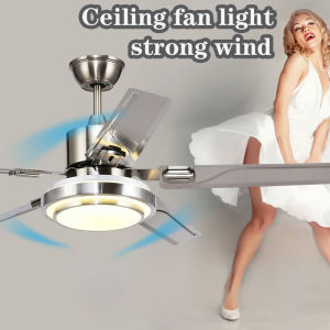 GOGEOUS ceiling fan with light modern ceiling fan with led light with remote 42/48/52inch ceilings fan 3 colors lights 6 speed ceiling fan light strong wind stainless steel chandelier with fan ceiling fans for living room bedroom dinning