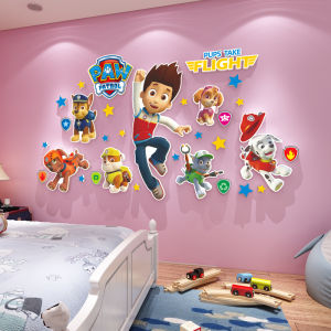 Childrens Room Bedside Decoration Decorative Creative Cartoon Paw Patrol Wall Stickers Boy Bedroom Wall 3D Stickers