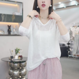 Áo Thun Nữ Tay Dài Chống Nắng Mùa Hè Thường Ngày Dáng Rộng Màu Trơn Bằng Vải Polyester Thoải Mái Thoáng Khí