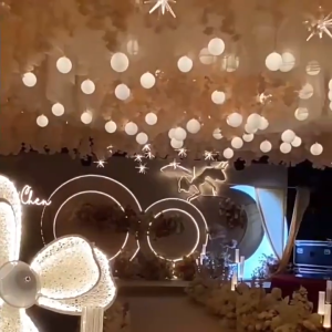 10PCS Milky-white Ball Bubble Chandeliers Birthday Party Round Ball Lamps Wedding Decorative Lamps