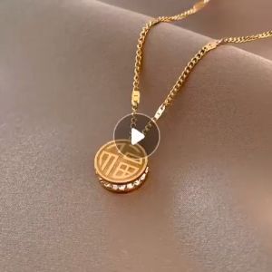 Kalung Wanita Titanium Lapis Emas 23k: Perhiasan Fashion Wanita Import