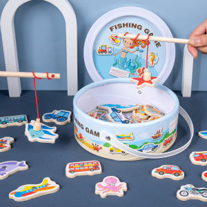 Đồ Chơi Câu Cá Bằng Gỗ Từ Tính Giáo Dục Sớm Phát Triển Trí Tuệ Cho Bé Trai 1-2 Tuổi Bé Gái Em Bé Tập Đi Học
