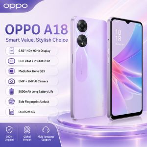 OPPO | 2026 new OPPO A18 4G Global Version Smartphone 8GB+256GB Helio G85 6.56 90Hz Display 5000mAh Battery AI Dual Camera Dual SIM