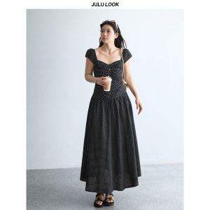 JULULOOK | Đầm Chấm Bi Giảm Cân Dành Cho Người Mập Kích Cỡ Lớn Vintage