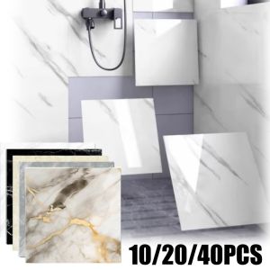 30x30cm Waterproof PVC Wallpaper Peel And Stick Tile Effect Marble Look Self Adhesive Vinyl Film For Kitchen Bathroom Wall Decor