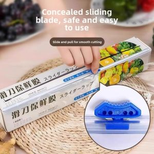 Sliding Knife Type PE Food Cutter Disposable Kitchen High Temperature Resistant Large Roll Boxed Food Grade ness Preservation Film