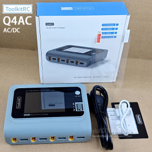 ToolKitRc | Bộ Sạc Pin Lithium Thông Minh 4 Cổng ToolkitRC Q4AC Với Màn Hình IPS Bộ Chuyển Đổi XT60 DC 4x50W 5A AC100W Cân Bằng Điện Áp Cho Xe RC Đồ Chơi