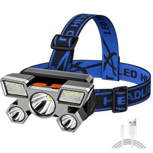 LED USB Rechargeable Headlamp High Lumen Bright Head Lamp With 5/11 LED Headlight IPX4 Waterproof Head Flashlight Camping Light