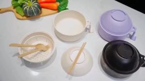 1Set Microwave Ramen Bowl Portable Quick Ramen Bowl with Handle  Spoon Chopstick Fork College Dorm Room Apartment Essentials