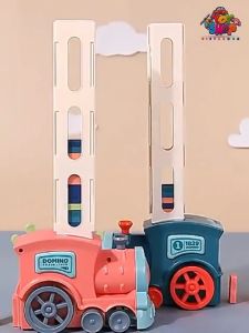 Bộ Domino Có Xe Lửa Sắp Xếp Domino Tự Động Với Tiếng Nhạc Vui Nhộn Cho Bé